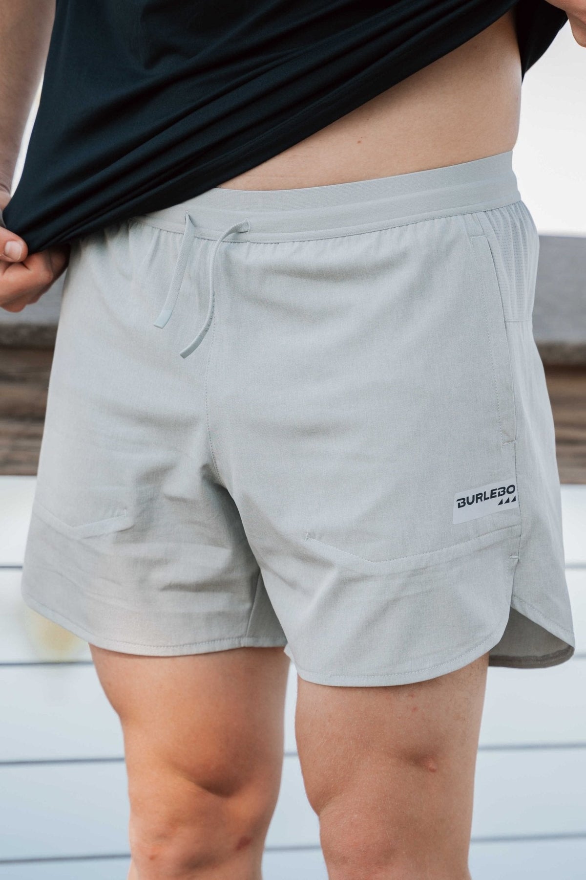 Burlebo Lined Running Short - Light Grey