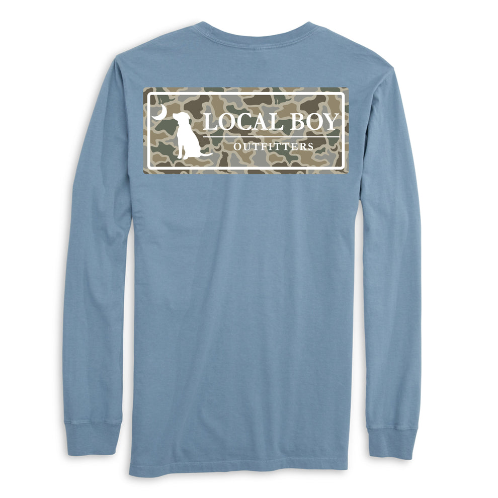 Youth Sand Dog & Moon Camo Plate LS Tee - Slate
