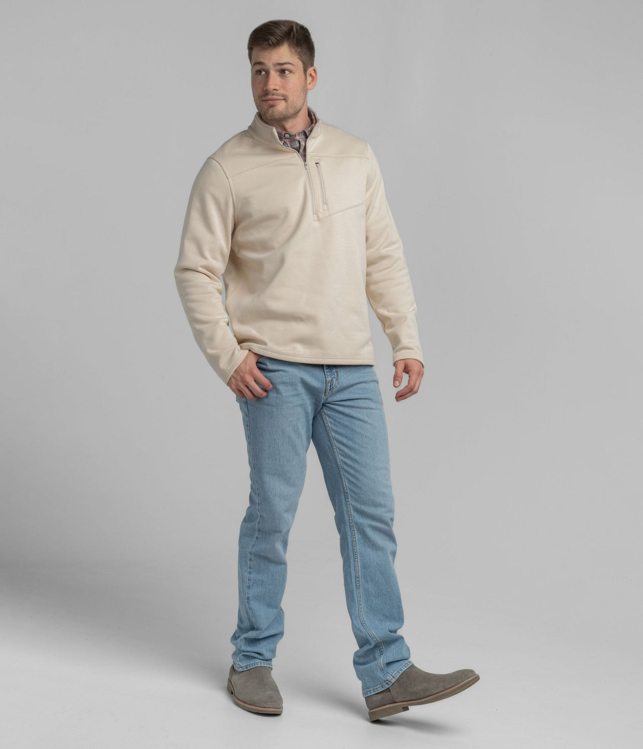 Fleece Essential Quarter Zip - Canvas