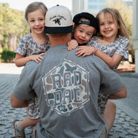 Thumbnail for Rad Dad Deer Camo SS Tee - Dark Heather Grey