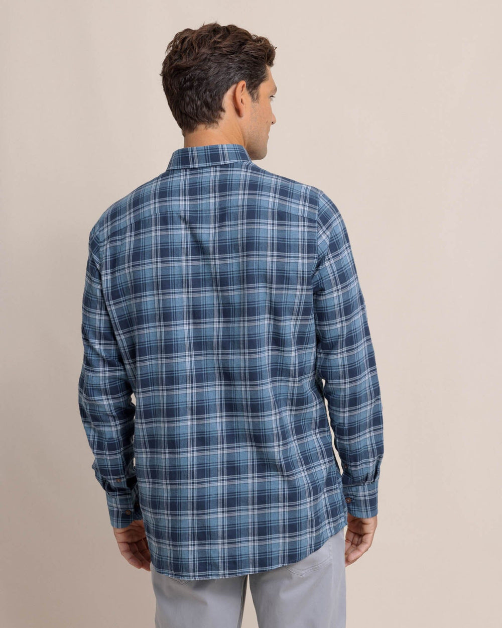 Stillwater Plaid Long Sleeve Sport Shirt - Sea Blue