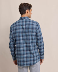 Thumbnail for Stillwater Plaid Long Sleeve Sport Shirt - Sea Blue