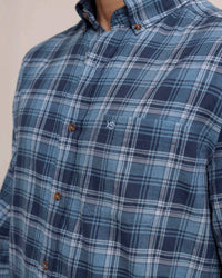 Thumbnail for Stillwater Plaid Long Sleeve Sport Shirt - Sea Blue