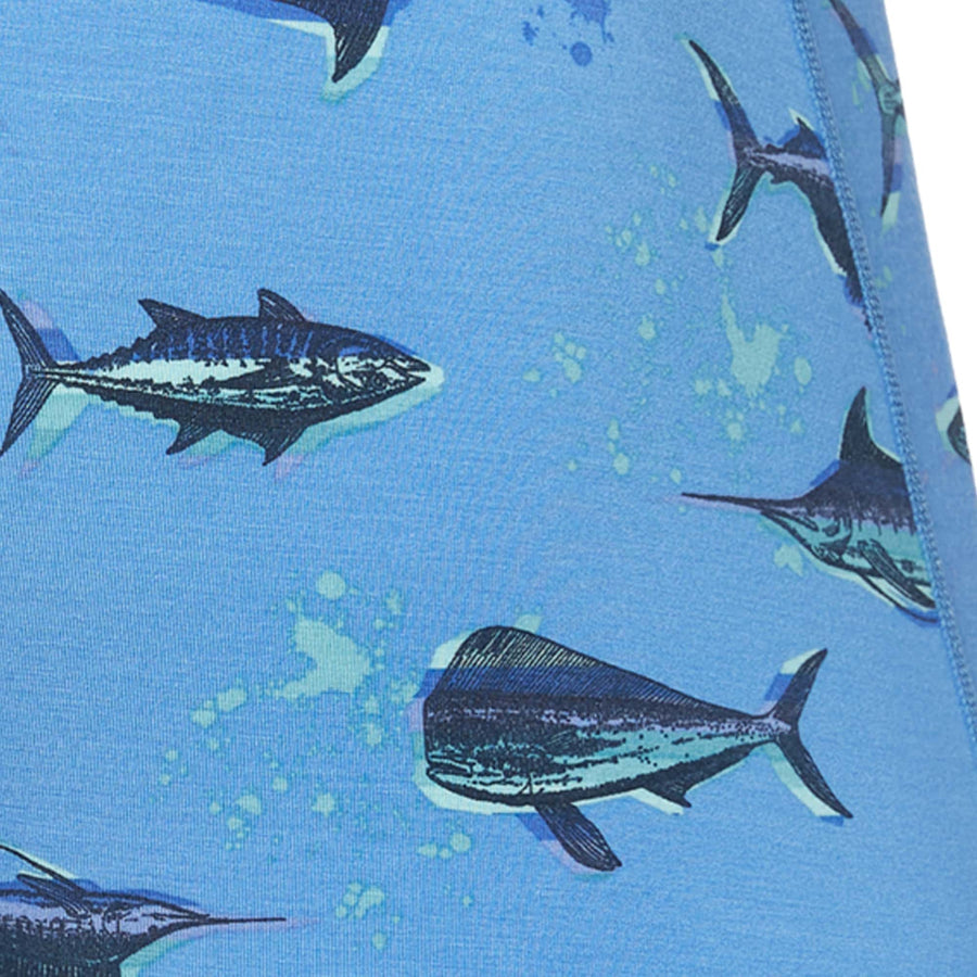 Ultra Super Soft Boxer Brief - Fish On Sail Blue