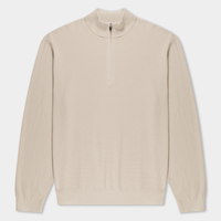 Thumbnail for Home Bound Knit Quarter Zip - Oatmeal