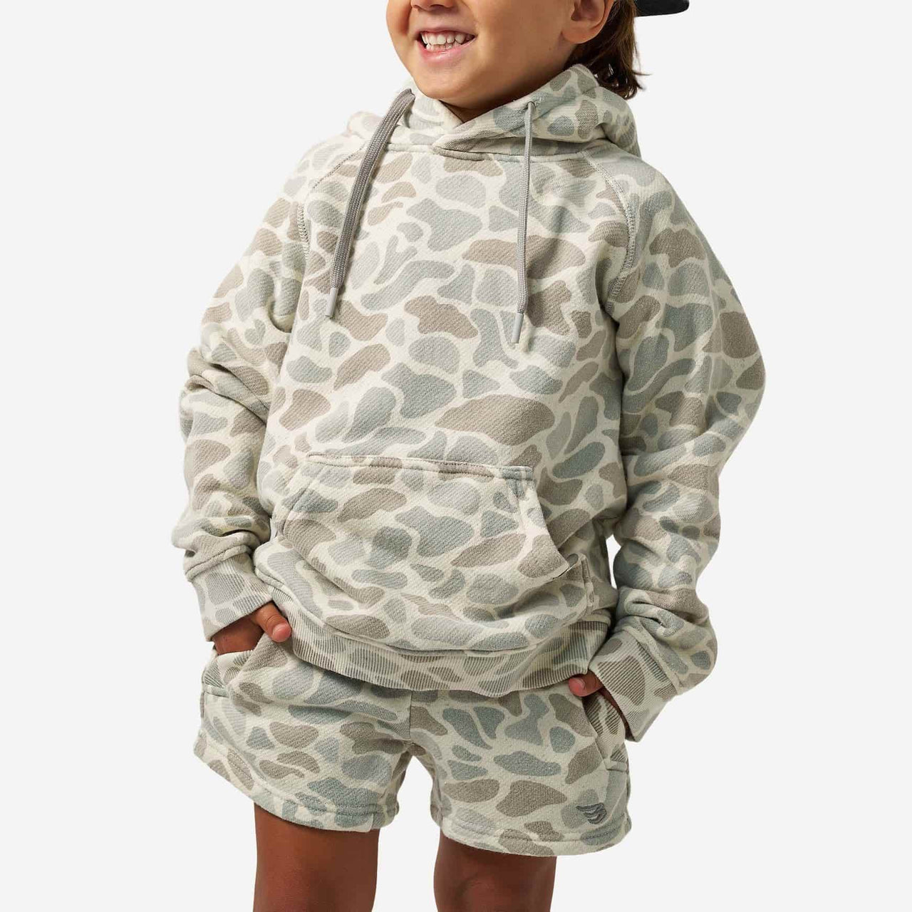 Youth Vintage Washed Fleece Hoodie - Classic Deer Camo