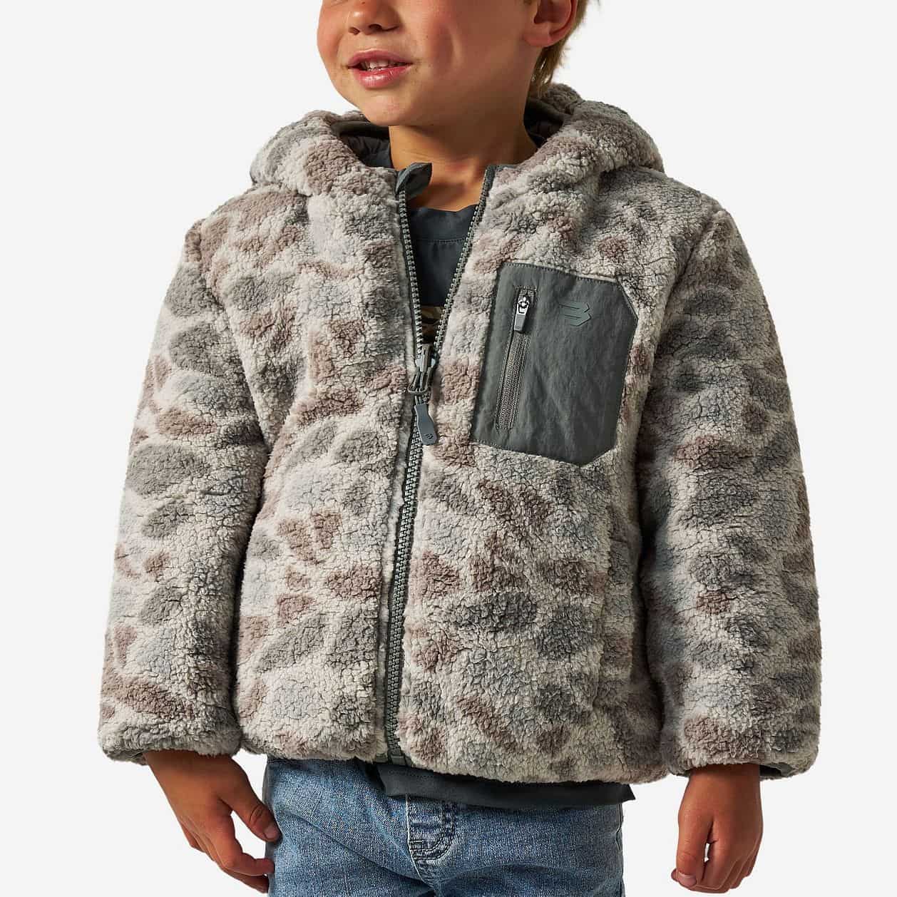 Youth - Mountain Fleece Hoodie Jacket - Classic Deer Camo