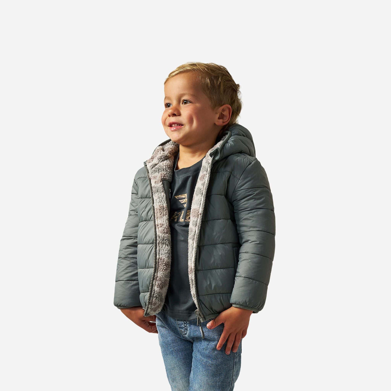 Youth - Mountain Fleece Hoodie Jacket - Classic Deer Camo