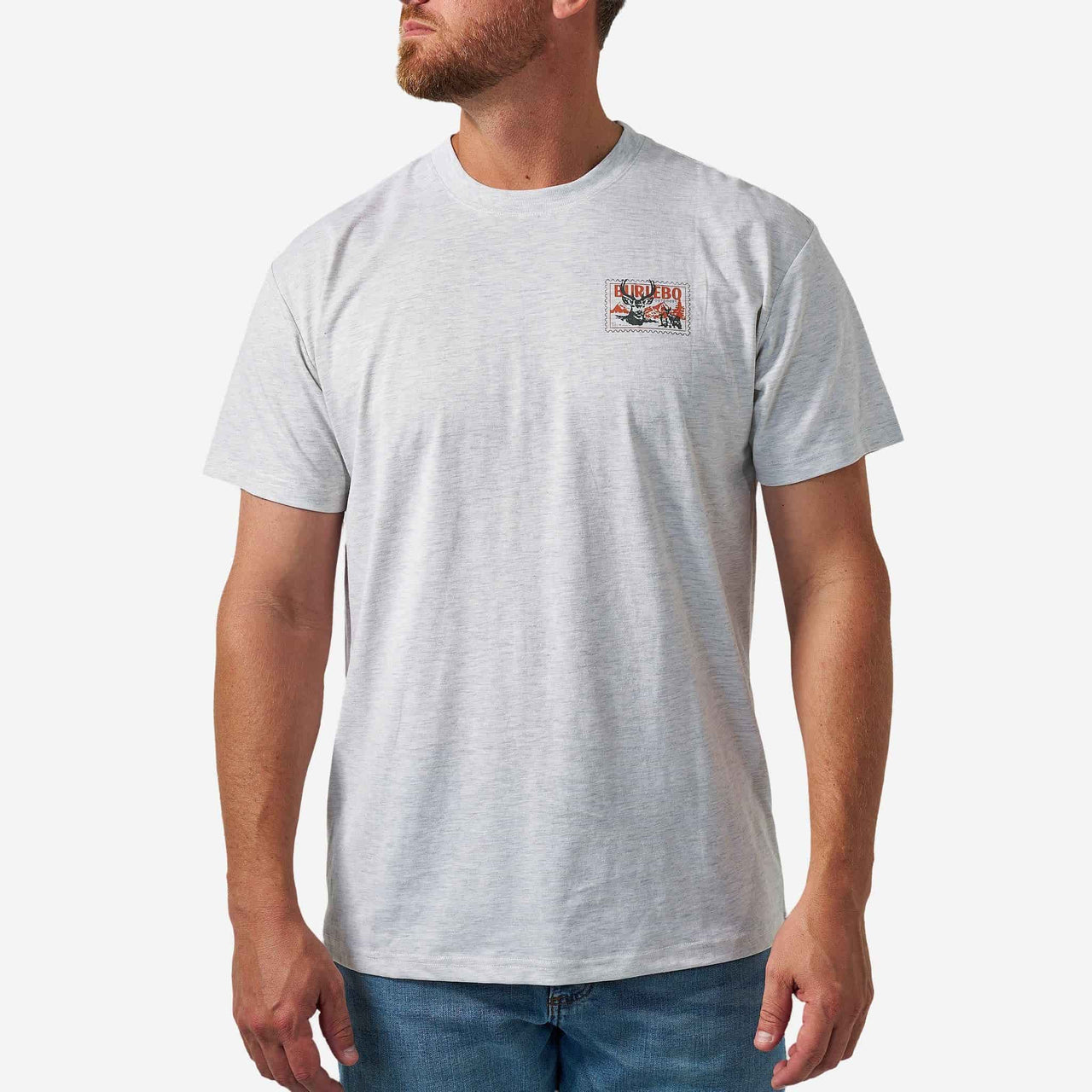 Burlebo Buck Stamp Short Sleeve T-Shirt - Ash Grey