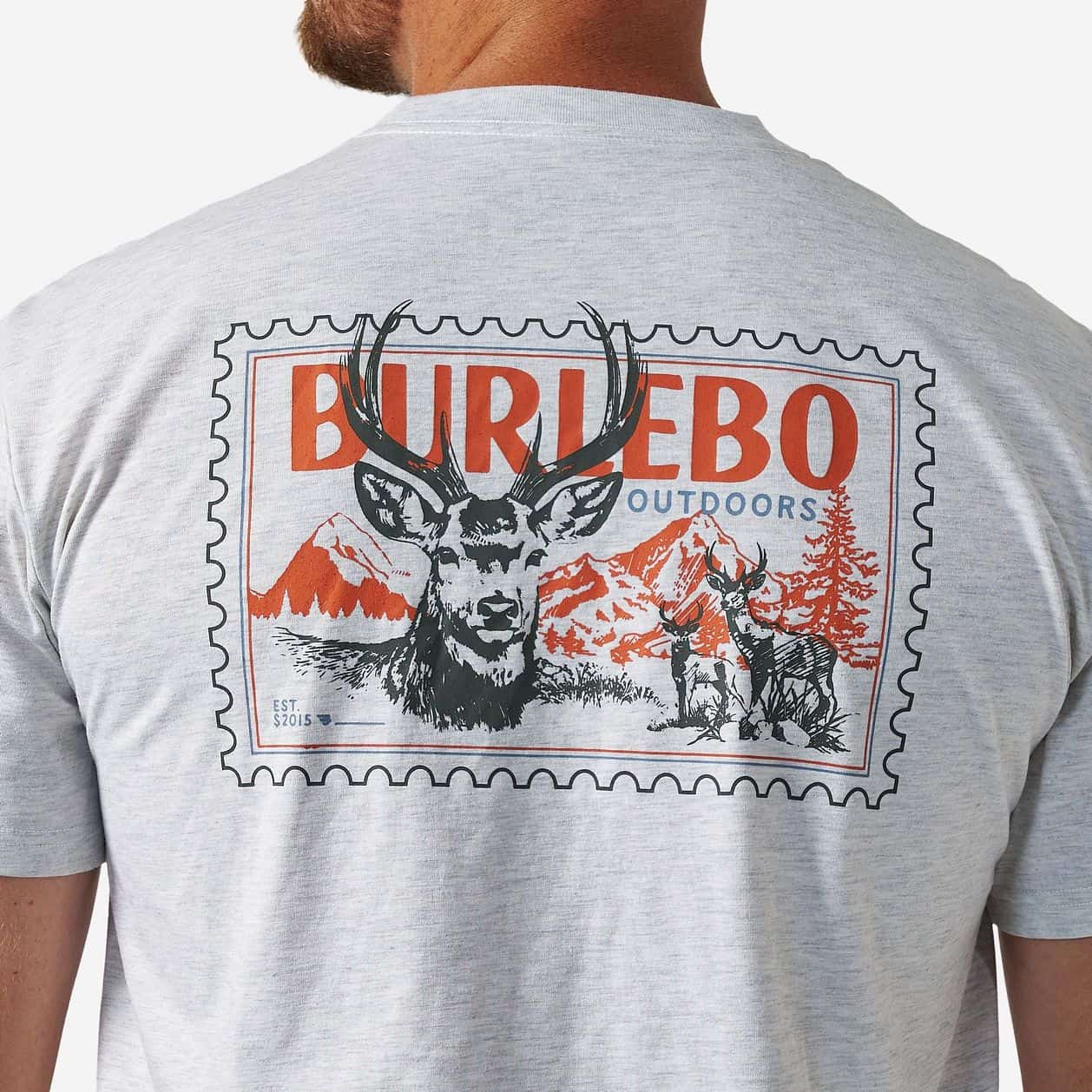 Burlebo Buck Stamp Short Sleeve T-Shirt - Ash Grey
