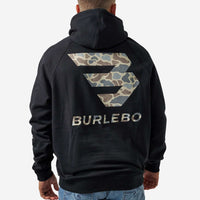 Thumbnail for Fleece Hoodie Flying B Deer Camo Logo - Black