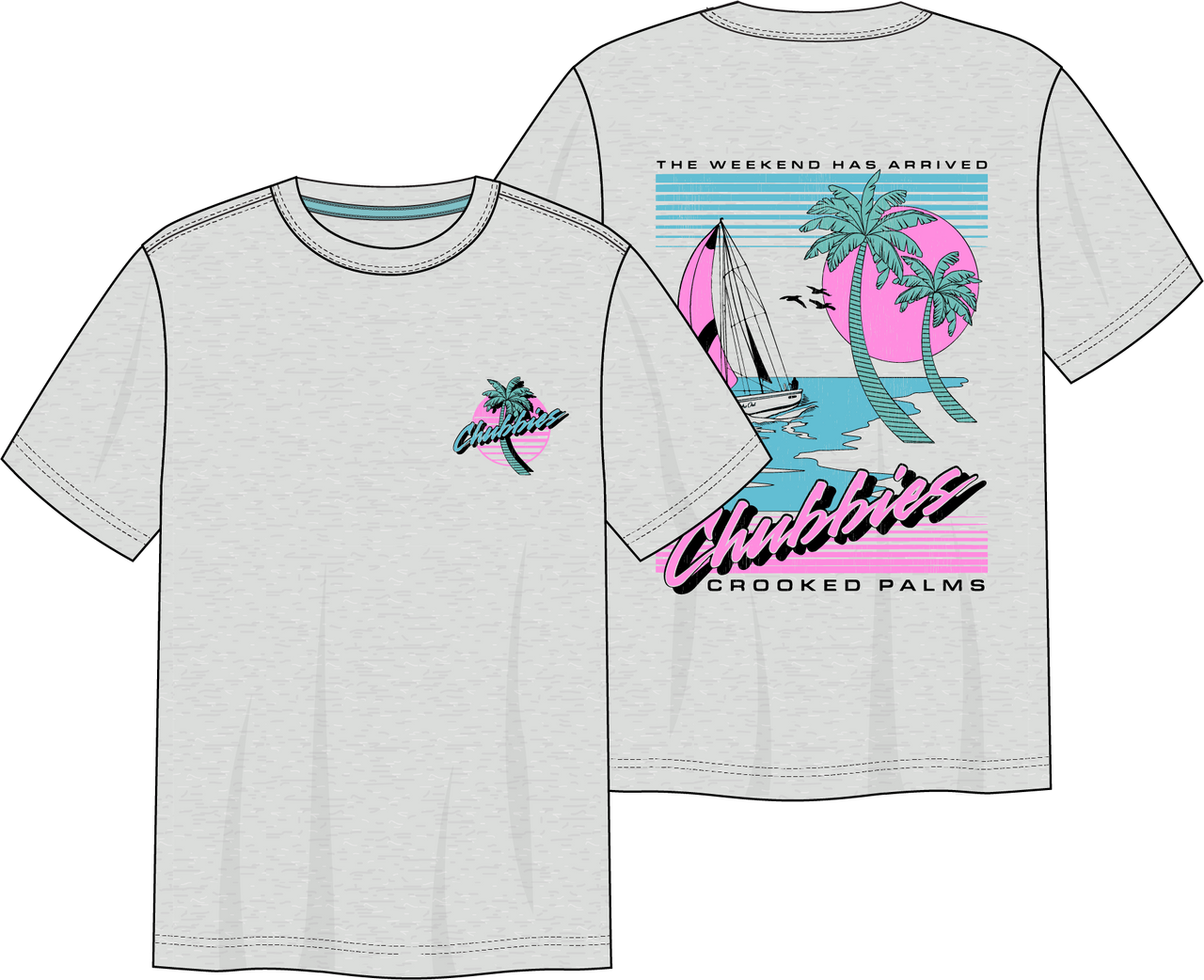 The Crooked Palms Non Pocket SS Tee - Heather Grey