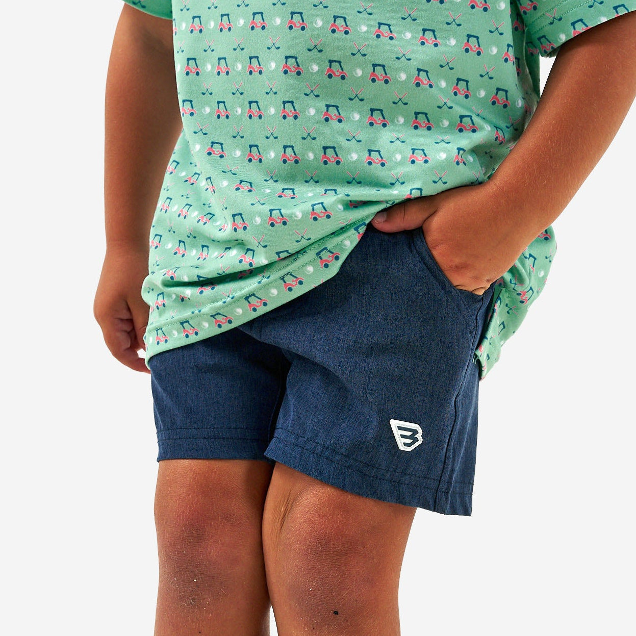 Youth Athletic Shorts - Heather Navy