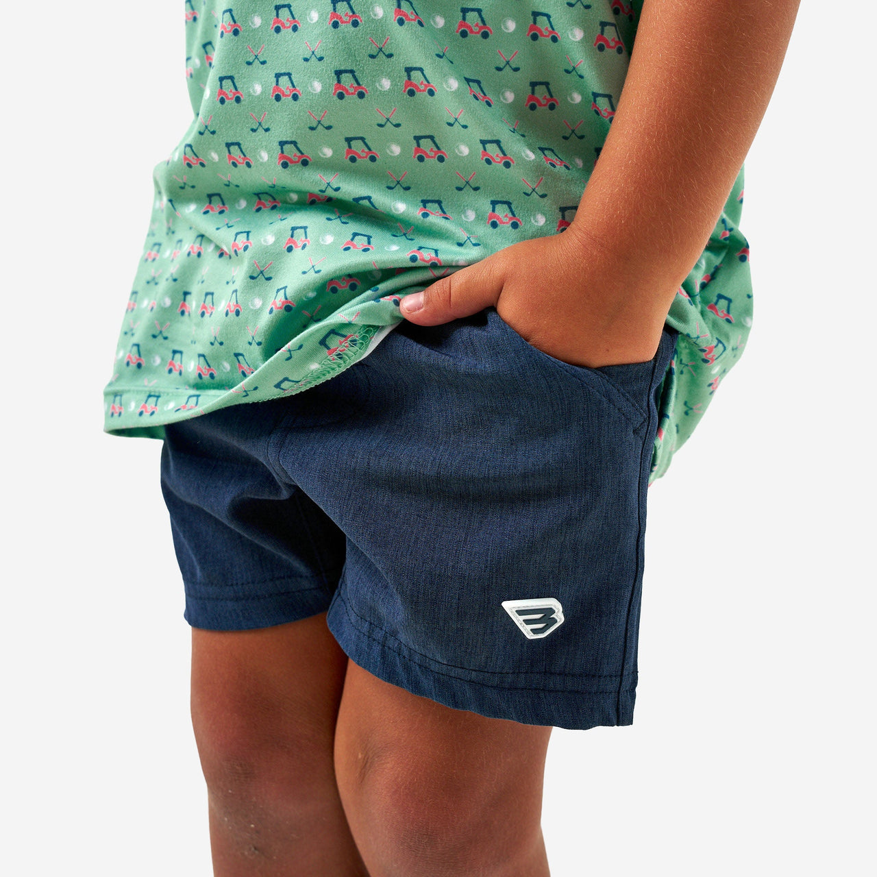 Youth Athletic Shorts - Heather Navy