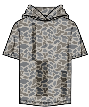 Youth Short Sleeve Performance Hoodie - Classic Deer Camo