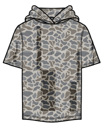 Thumbnail for Youth Short Sleeve Performance Hoodie - Classic Deer Camo