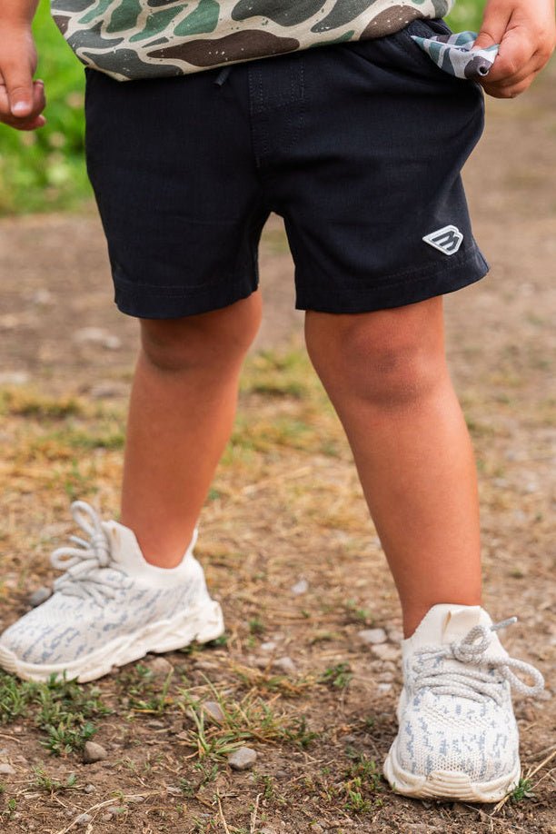 Youth - Athletic Short - Heather Black - Retro Duck Camo Liner