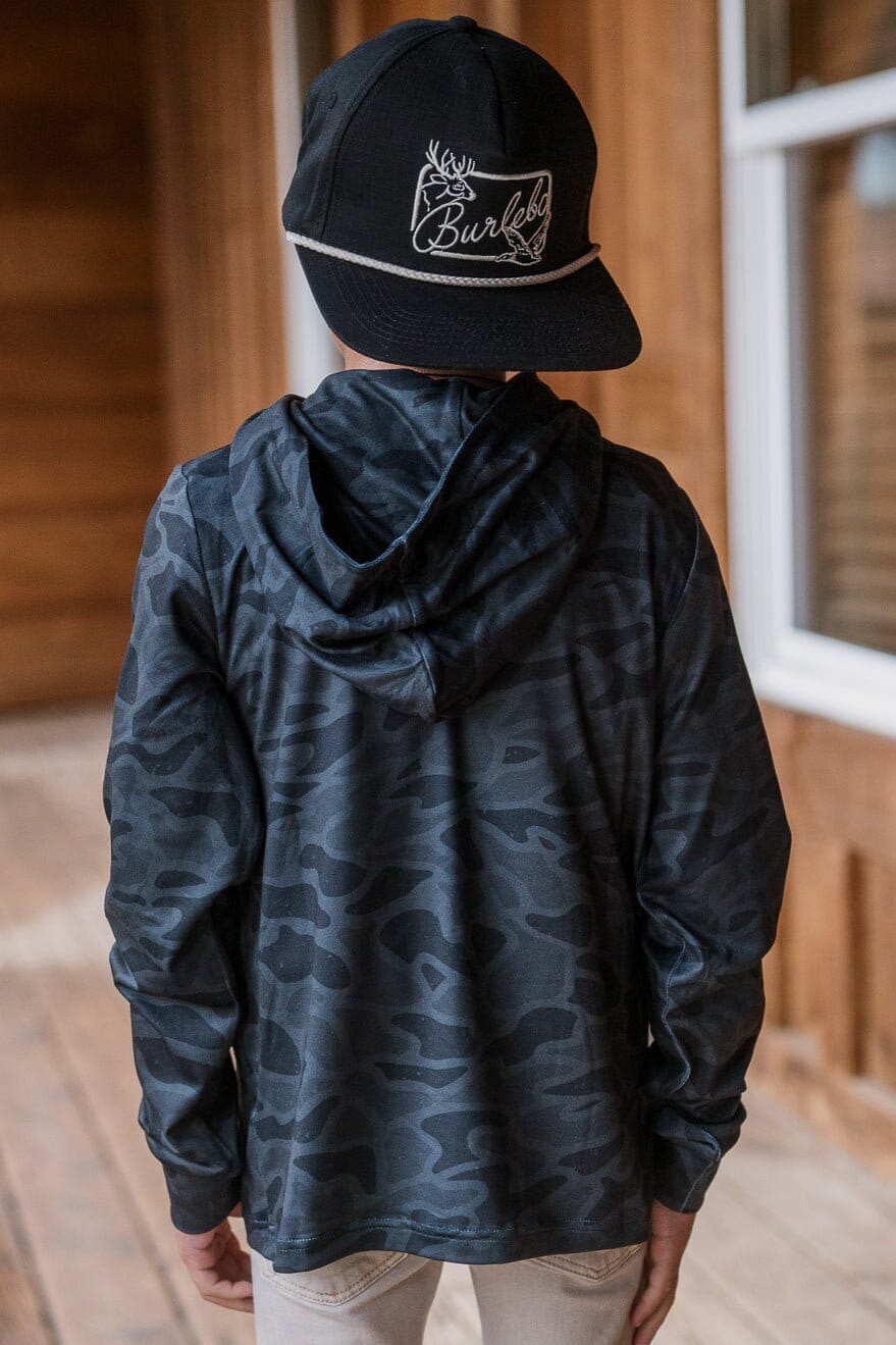 Youth Black Camo Performance Hoodie