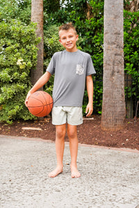 Thumbnail for Youth Heather Blend SS Tee - Graphite/Cool Oak LCF