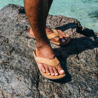 Thumbnail for Tuahine Men's Leather Beach Sandal - Toffee