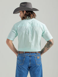 Thumbnail for Men's George Strait Mint Paisley Short Sleeve Button Down Shirt