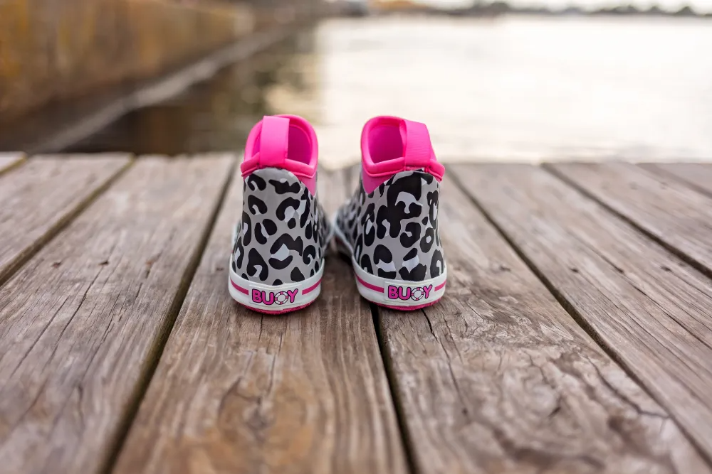 Youth - Pink Cheetah Buoy Boots