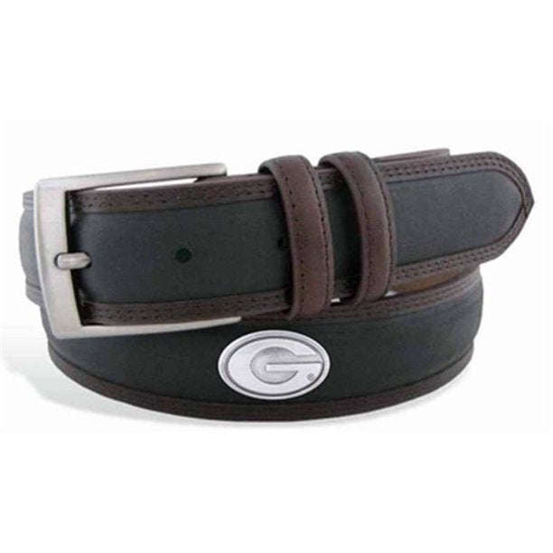 Two Tone Stitch Concho Leather Belt - UGA