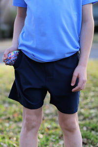 Thumbnail for Youth Everyday Shorts - Navy - Parrot Pockets