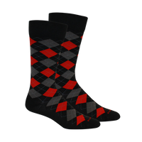 Thumbnail for Argyle Black/Red Socks