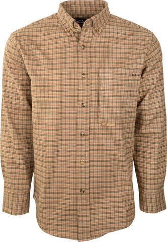 Autumn Brushed Twill Flannel Shirt (Tan/Green Plaid)