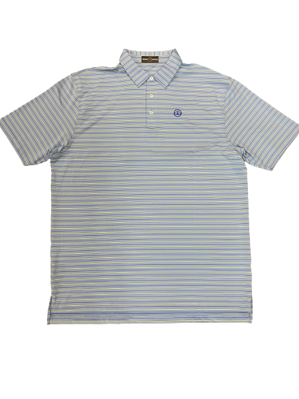 Home Bound Periwinkle & Honeydew Striped Polo