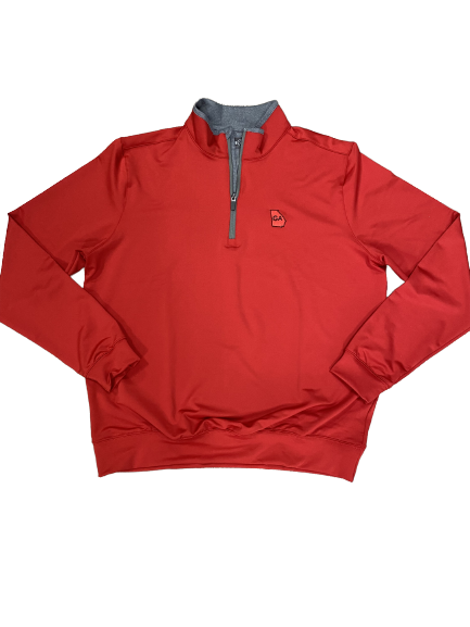 Red Performance Pullover with GA State Emblem