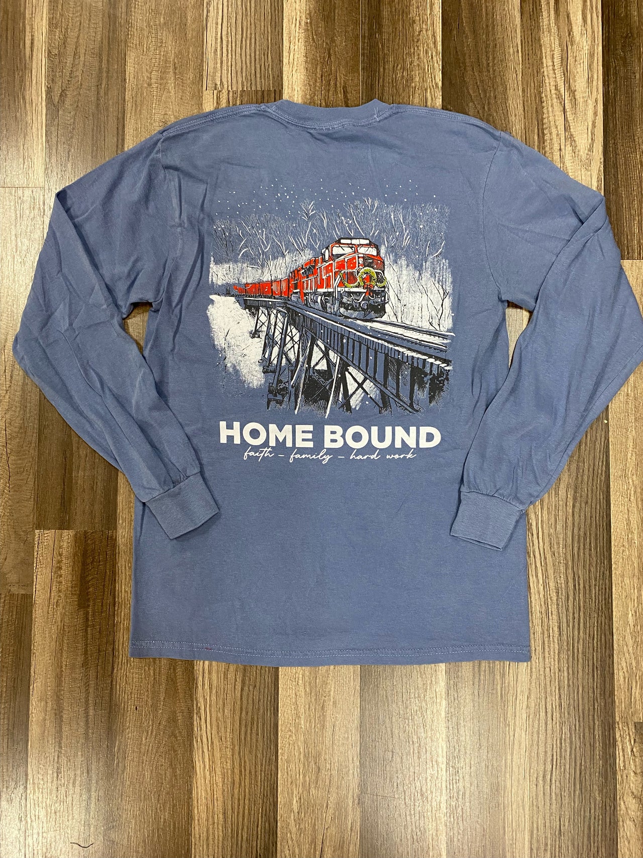 Home Bound Christmas Train LS Tee