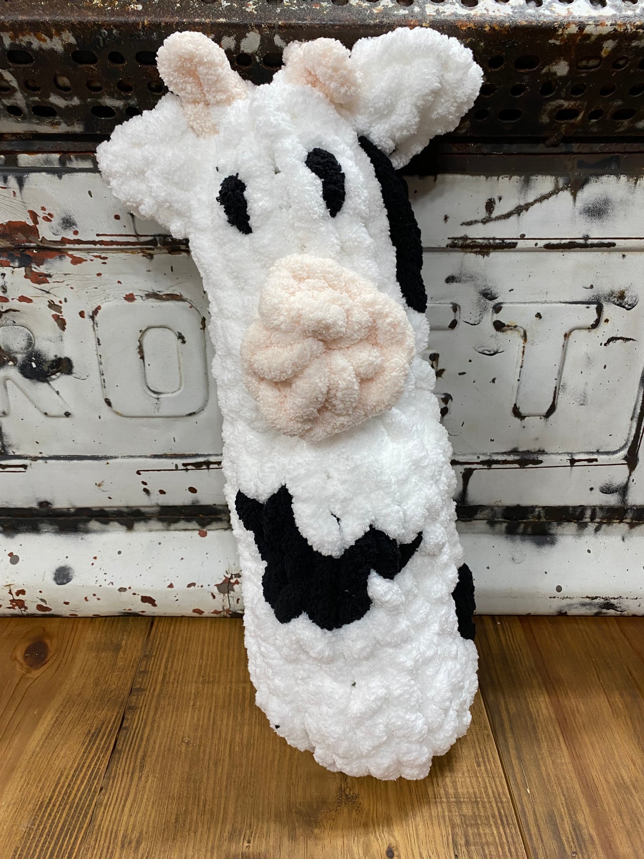 Crocheted Cow Stuffed Animal