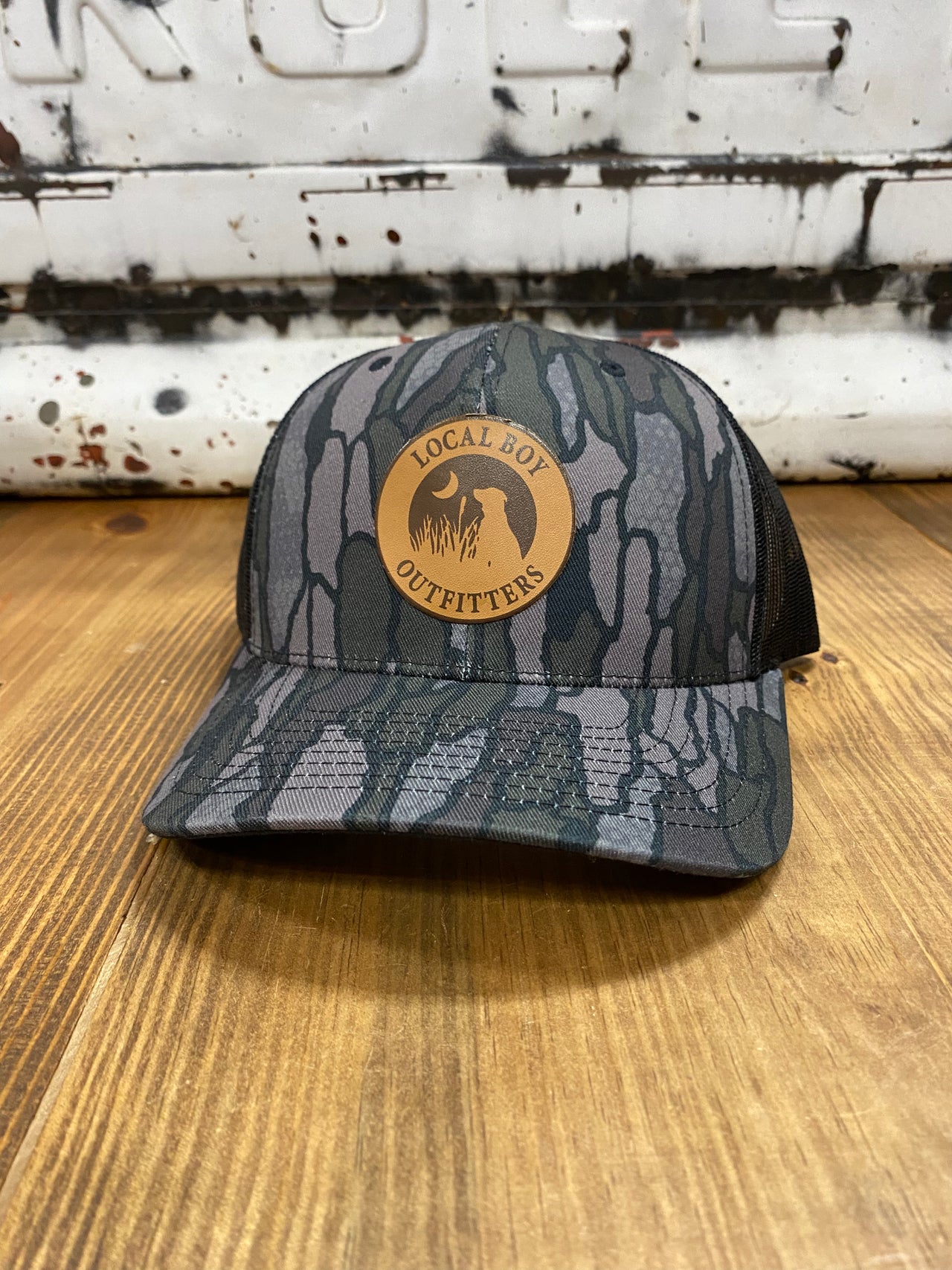 Timber Leather Patch Trucker Cap