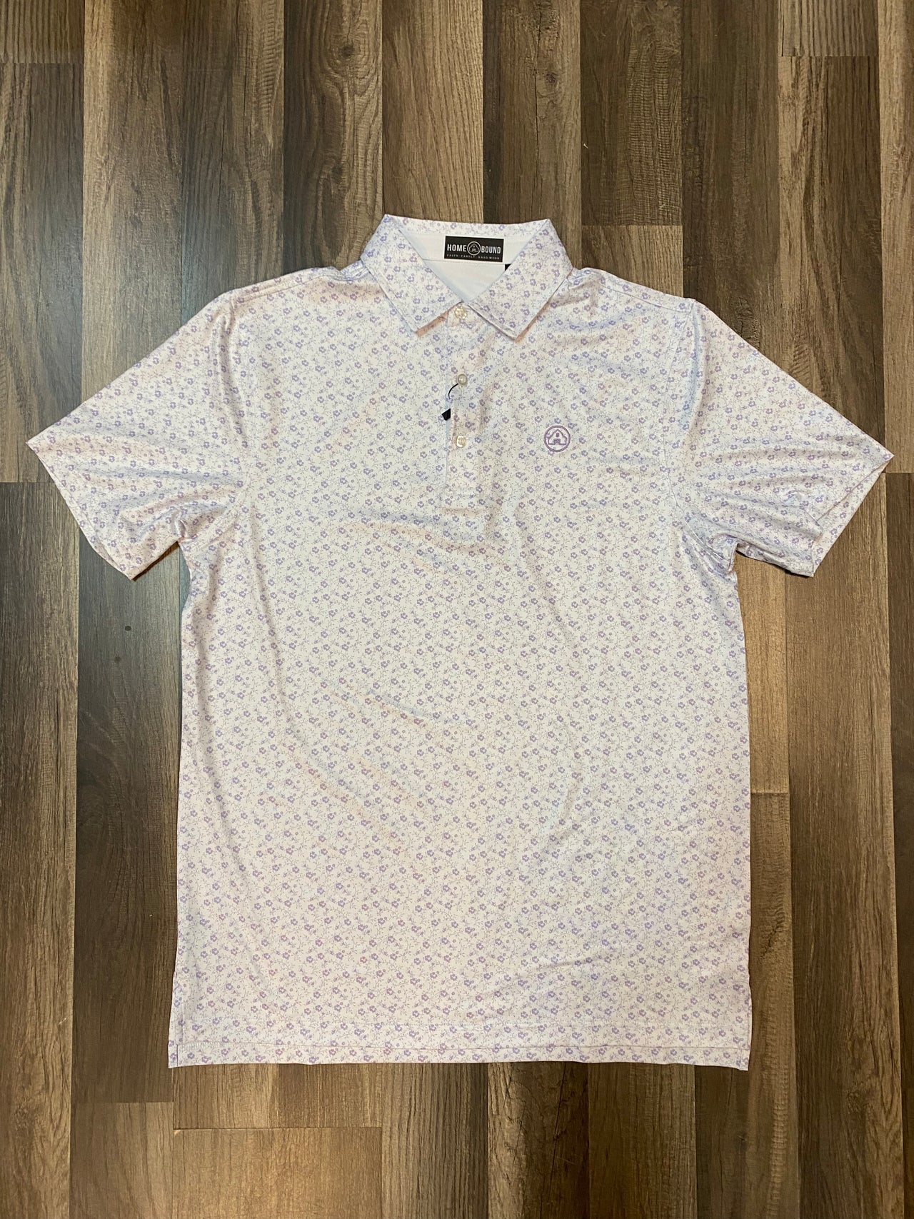 Lilac Floral Print Performance Polo