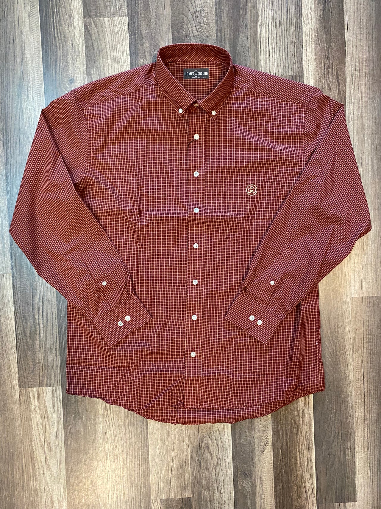 Rust & Gold Check Button Down