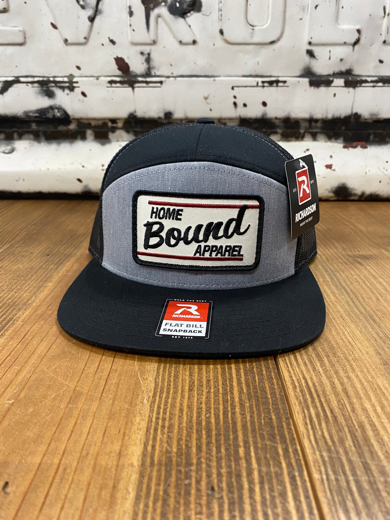 Old School HB Patch 7 Panel Hi-Profile Cap - Grey/Black