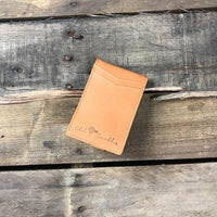 Thumbnail for Leather Bi-Fold Money Clip Wallet-Tan