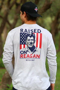 Thumbnail for Raised on Reagan LS Tee - Ash Gray