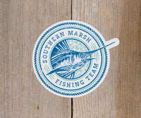 Thumbnail for Fishing Team Sticker - White with Light Blue