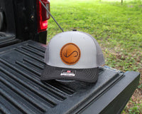 Thumbnail for Shoot & Reel Leather Circle Patch Trucker Cap